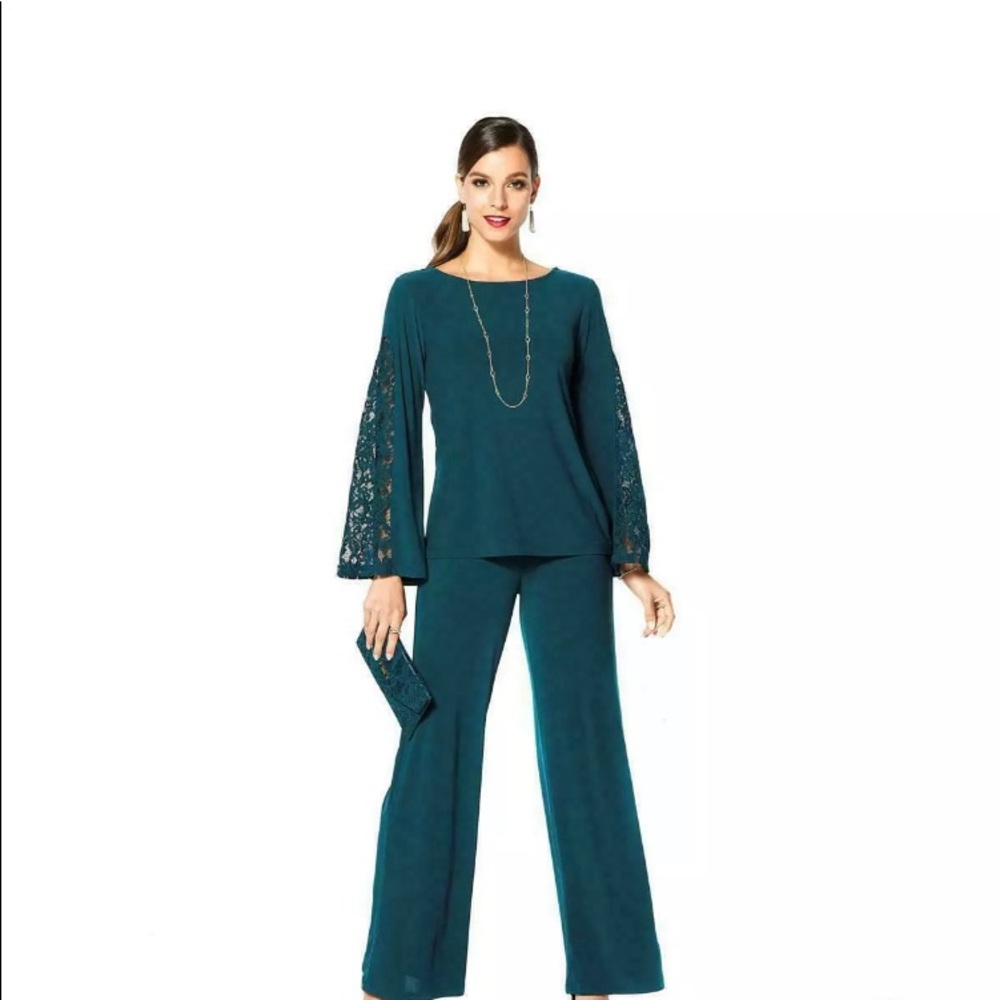 IMAN 2 piece lace blouse and pants